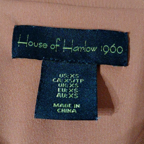 House Of Harlow 1960 X Revolve Bodysuit Size XS Tan Brown Long Sleeve - Picture 6 of 7